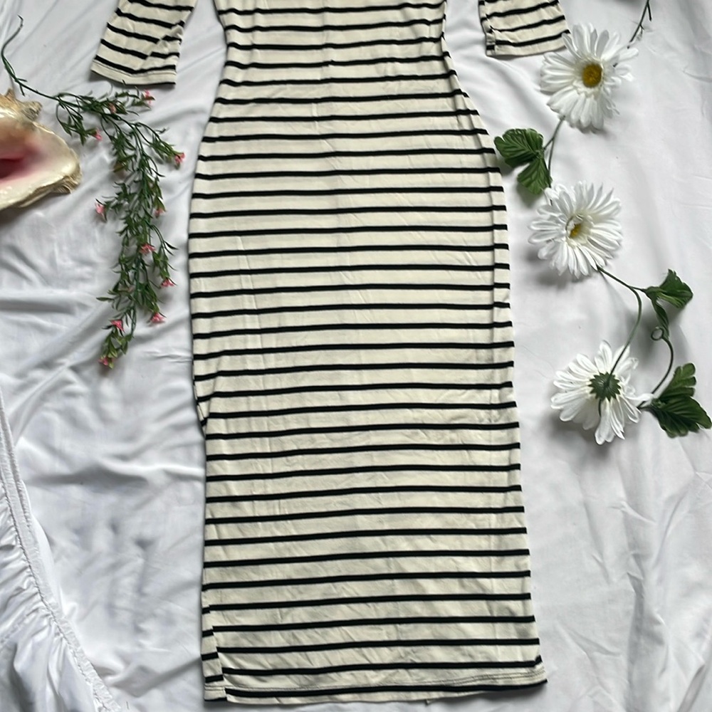 Summer White & Black Striped Dress - Picture 7 of 15